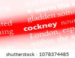 Small photo of cockney word in a dictionary. cockney concept