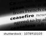 ceasefire word in a dictionary. ceasefire concept
