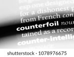 Small photo of counterfoil word in a dictionary. counterfoil concept