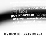 Small photo of postmortem word in a dictionary. postmortem concept.