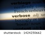 Small photo of verbose word in a dictionary. verbose concept, definition.
