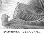 Small photo of tissue, textile, cloth, fabric, web, texture, gray silver corrugation fabric, undulation ripple wave