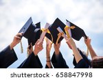 Graduation Caps Thrown in the Air       