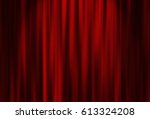 Theater red curtain with spot lighting