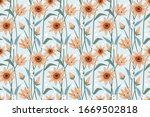  hand draw flowers seamless... | Shutterstock .eps vector #1669502818