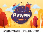 hello autumn vector... | Shutterstock .eps vector #1481870285