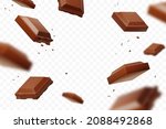 realistic falling chocolate... | Shutterstock .eps vector #2088492868