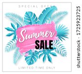 vector poster with tropical... | Shutterstock .eps vector #1725923725