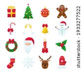 set of vector christmas icons.... | Shutterstock .eps vector #1933277522