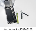 Close-up photos showing process of mobile phone repair.phone repair iphone 6