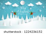 winter scenery with pine... | Shutterstock .eps vector #1224236152