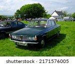 Small photo of 29th May 2022- A classic 1968 Rover 2000, four door saloon car, at a classic car show near Newcastle Emlyn, Ceredigion, Wales, UK.