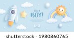 baby shower horizontal banner... | Shutterstock .eps vector #1980860765