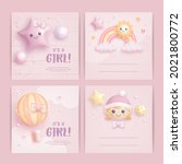 set of baby shower invitation... | Shutterstock .eps vector #2021800772