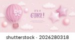 baby shower horizontal banner... | Shutterstock .eps vector #2026280318