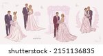 set of hand drawn wedding... | Shutterstock .eps vector #2151136835