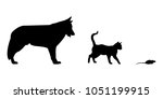 silhouette of a cat and a dog... | Shutterstock .eps vector #1051199915