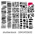 big set of black paint  ink... | Shutterstock .eps vector #1041452632