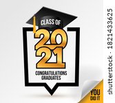 logo class of 2021. congrats... | Shutterstock .eps vector #1821433625