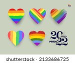 set of lgbt pride flag or... | Shutterstock .eps vector #2133686725