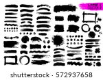 big collection of black paint ... | Shutterstock .eps vector #572937658