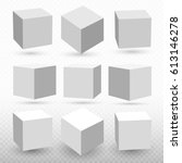 Cube Icon Set With Perspective. ...