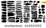 big collection of black paint ... | Shutterstock .eps vector #614524352