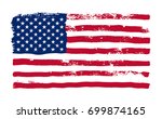 grunge american flag.... | Shutterstock .eps vector #699874165