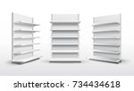 set of white empty store... | Shutterstock .eps vector #734434618