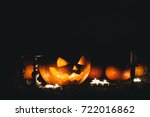 halloweens card jack o lantern | Shutterstock . vector #722016862