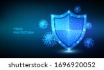 virus protection. low polygonal ... | Shutterstock .eps vector #1696920052