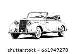 retro car painted with ink by... | Shutterstock . vector #661949278