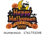 happy halloween logo design... | Shutterstock .eps vector #1761753248