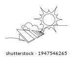 solar energy in continuous line ... | Shutterstock .eps vector #1947546265