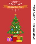 new year card. christmas card.... | Shutterstock .eps vector #708911062