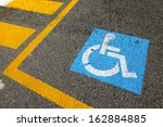 Disability symbol painted on the floor 