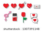 valentine icons and symbols | Shutterstock .eps vector #1307391148