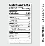 label nutrition facts. vector.... | Shutterstock .eps vector #1538271482