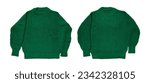Green knitted sweater isolated...