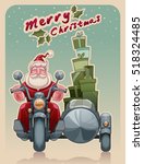 Santa Biker On Motorcycle...