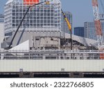 Small photo of Harumi wharf Demolition work 2023, Japan Tokyo
