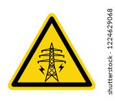 warning sign of high voltage... | Shutterstock .eps vector #1224629068