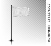 realistic white flag on steel... | Shutterstock .eps vector #1563276022