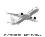 3d white glossy commercial jet...