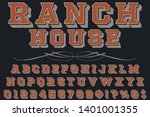 3d font typeface vector ranch... | Shutterstock .eps vector #1401001355