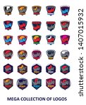 rhinoceros logos. set of 30 ... | Shutterstock .eps vector #1407015932