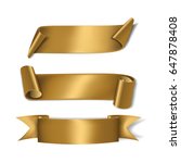 set gold ribbons. vector... | Shutterstock .eps vector #647878408