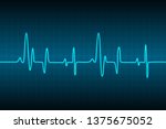 blue heart pulse monitor with... | Shutterstock .eps vector #1375675052