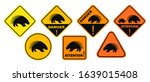 porcupine danger sign. isolated ... | Shutterstock .eps vector #1639015408
