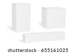 set of blank white cosmetic ... | Shutterstock .eps vector #655161025